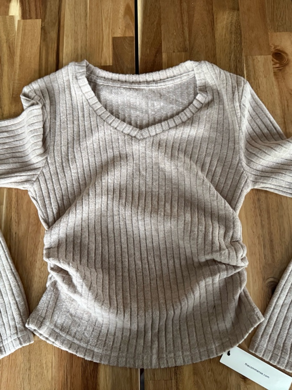 Commense V-Neck Ribbed Sweater - Picture 3 of 7